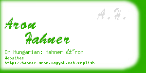aron hahner business card